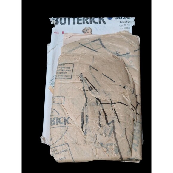 Vtg Butterick Sewing Pattern #3936 Misses Blouse with Tie Size 8 - Picture 4 of 5